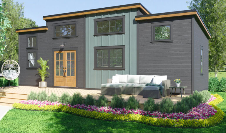 Exterior rendering of the Amberwood Zion Model tiny home